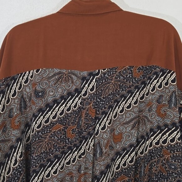 Vintage We Be Bop Brown/Black/Cream Beaded Floral Tribal Tunic/Dress, size 3X - Picture 10 of 12